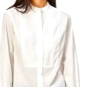 Essential Tomassia Collarless White Button Down Shirt Size 40